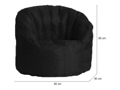 Poltrona*Talamo Italia Poltrona Allos, Assento almofadado, Sofá individual de sala, Cadeira com braços, Fabricado em Itália, 80x80 h80 cm, Preto