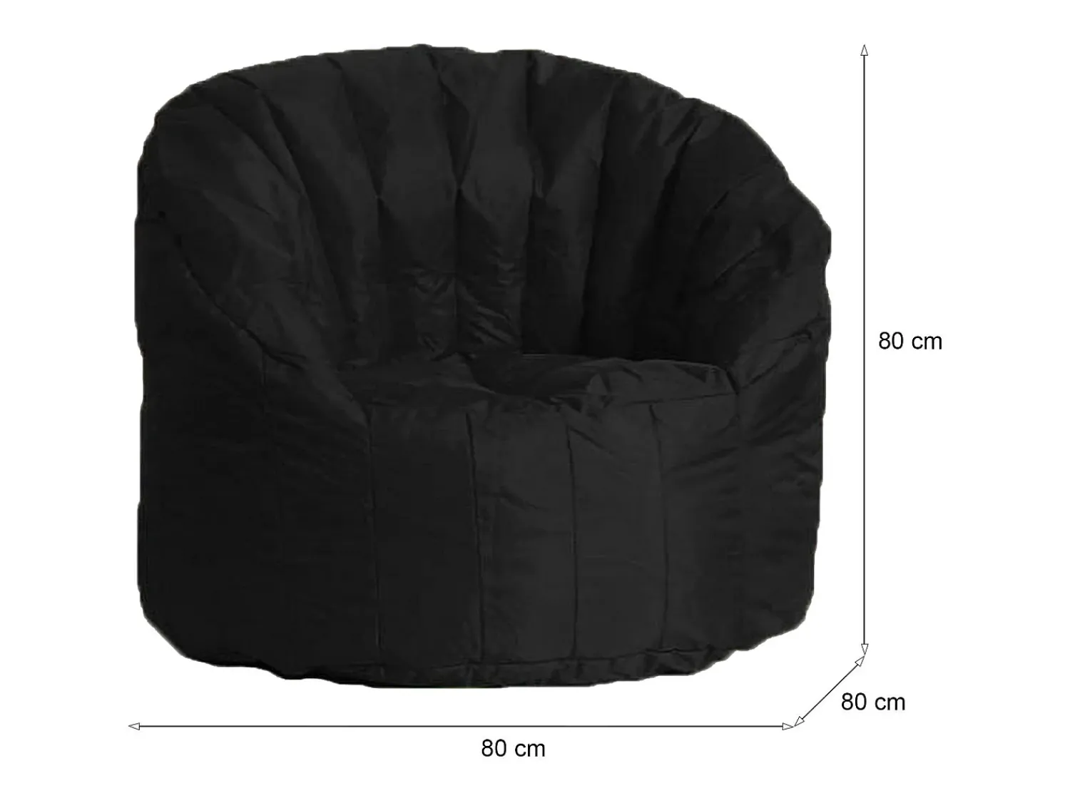 Poltrona*Talamo Italia Poltrona Allos, Assento almofadado, Sofá individual de sala, Cadeira com braços, Fabricado em Itália, 80x80 h80 cm, Preto