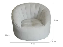 Poltrona|Talamo Italia Poltrona Amenso, Assento almofadado, Sofá individual de sala, Cadeira com braços, Fabricado em Itália, 80x80 h80 cm, Branco