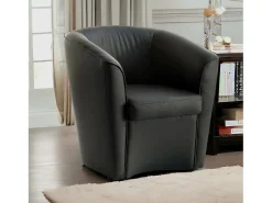 Talamo Italia Poltrona Annaluna, Poltrona de sala de estar, 100% Made in Italy, Poltrona relaxante em couro ecológico, 70x60h74 cm,^ Poltrona
