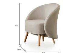 Best Talamo Italia Poltrona Annarella, poltrona lounge de design, 100% Made in Italy, poltrona relaxante em tecido acolchoado, 70x60h80 cm, cinza pomba Cinzento