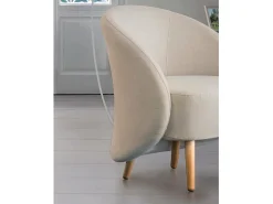 Best Talamo Italia Poltrona Annarella, poltrona lounge de design, 100% Made in Italy, poltrona relaxante em tecido acolchoado, 70x60h80 cm, cinza pomba Cinzento
