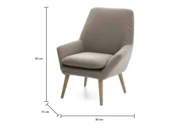 Clearance Talamo Italia Poltrona Annarita, poltrona lounge design, 100% Made in Italy, poltrona relaxante em tecido acolchoado, 80x70h95 cm, cinza pomba Cinzento