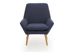 Poltrona*Talamo Italia Poltrona Annarita, poltrona lounge de design, 100% Made in Italy, poltrona relaxante em tecido acolchoado, 80x70h95 cm, Azul