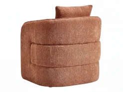 Hot Vente-unique Poltrona arredondada em tecido mesclado de cor LANITO Terracota