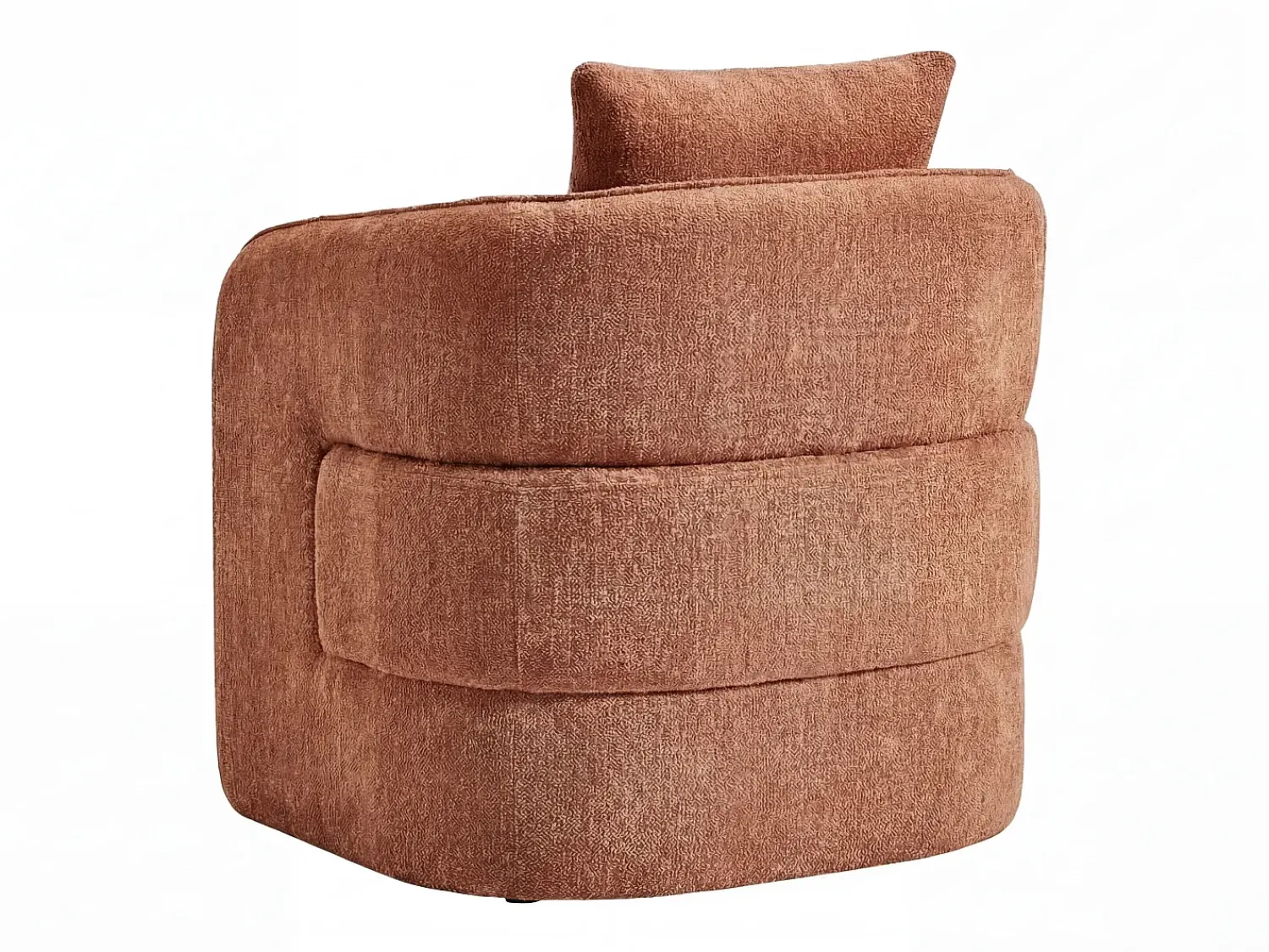 Hot Vente-unique Poltrona arredondada em tecido mesclado de cor LANITO Terracota