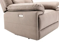 Poltrona|Vente-unique Poltrona articulada elétrica em tecido com 1 porta USB DOLENE Taupe