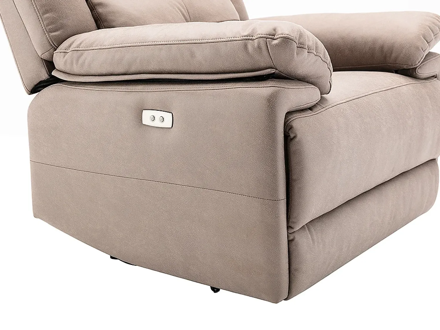 Poltrona|Vente-unique Poltrona articulada elétrica em tecido com 1 porta USB DOLENE Taupe