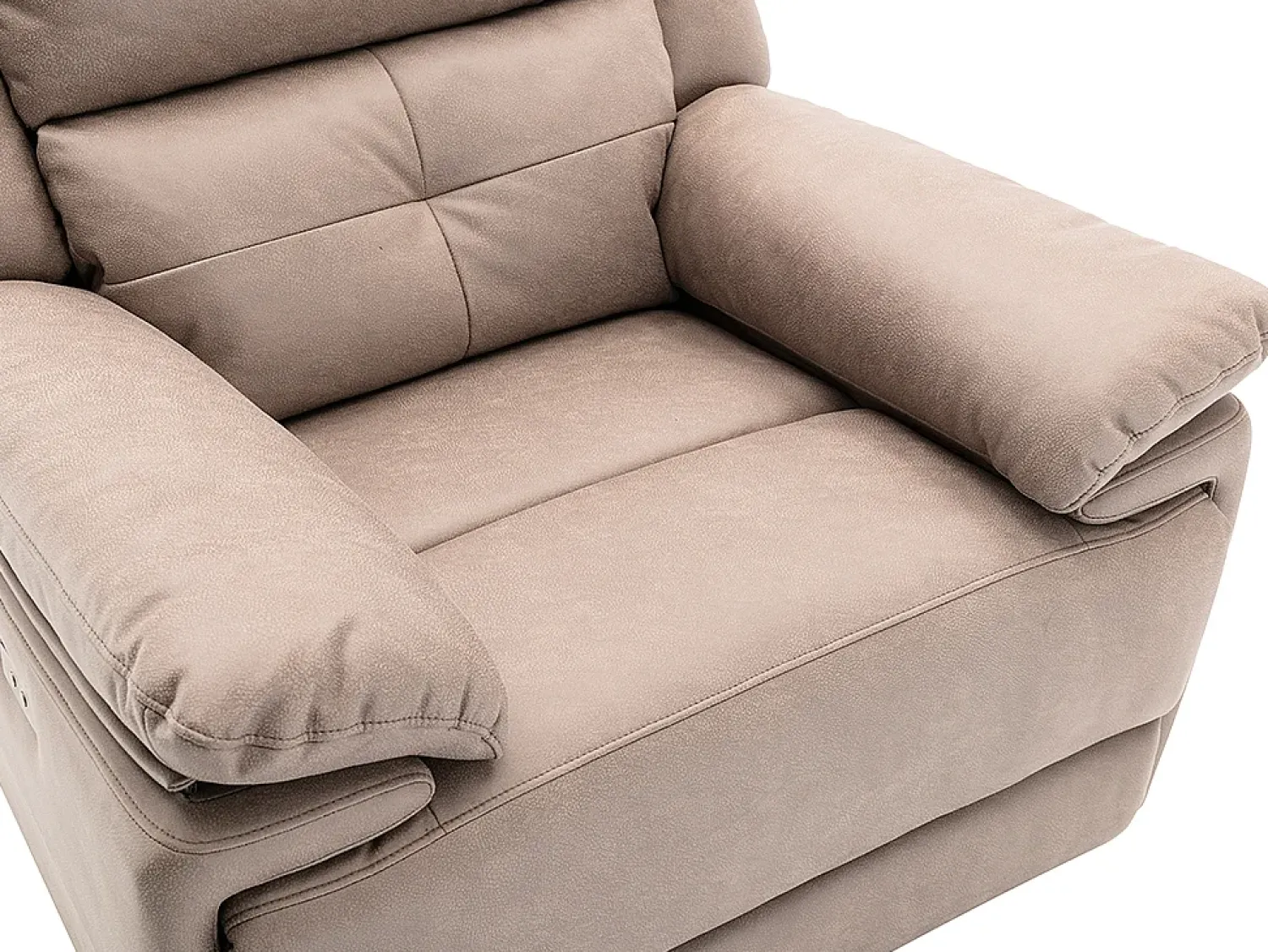 Poltrona|Vente-unique Poltrona articulada elétrica em tecido com 1 porta USB DOLENE Taupe