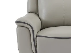 Poltrona|Vente-unique Poltrona articulada elétrica couro cor cinza-claro ADELIO Cinzento claro