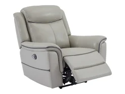 Poltrona|Vente-unique Poltrona articulada elétrica couro cor cinza-claro ADELIO Cinzento claro