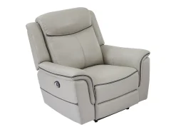 Poltrona|Vente-unique Poltrona articulada elétrica couro cor cinza-claro ADELIO Cinzento claro
