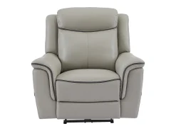 Poltrona|Vente-unique Poltrona articulada elétrica couro cor cinza-claro ADELIO Cinzento claro