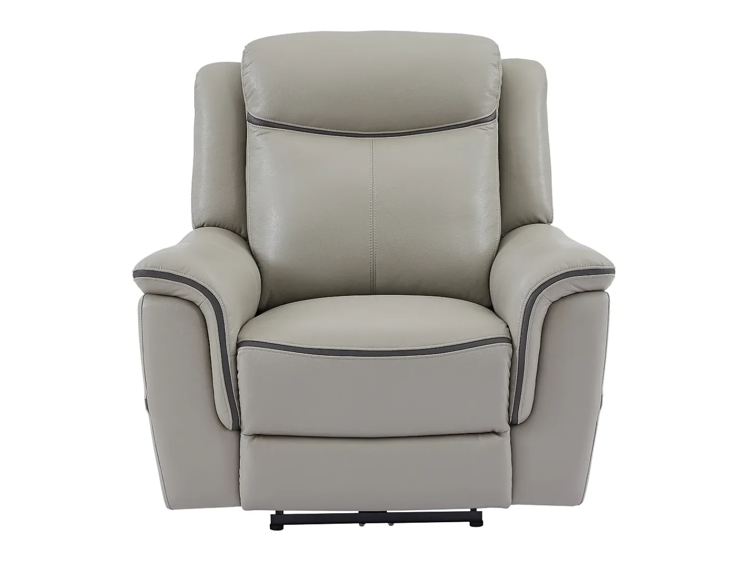 Poltrona|Vente-unique Poltrona articulada elétrica couro cor cinza-claro ADELIO Cinzento claro