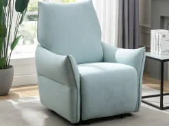 Vente-unique Poltrona articulada elétrica em tecido azul-claro estilo contemporâneo MODOC^ Poltrona