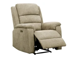 Online Vente-unique Poltrona articulada elétrica em tecido com apoio de pés e encosto inclináveis NEVERS Taupe