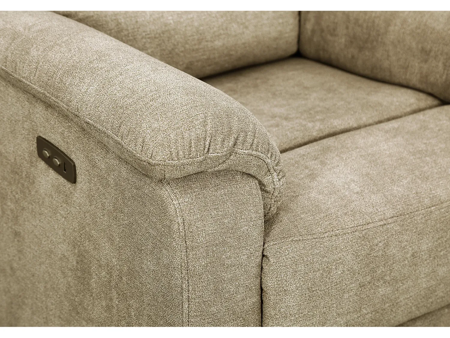 Online Vente-unique Poltrona articulada elétrica em tecido com apoio de pés e encosto inclináveis NEVERS Taupe
