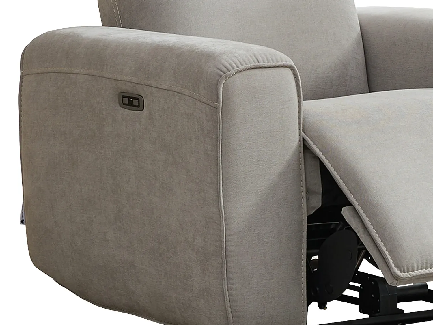 Poltrona|Vente-unique Poltrona articulada elétrica em tecido cor cinza LORGITA Cinzento claro / Cinzento