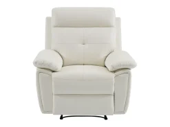 Poltrona*Vente-unique Poltrona articulada em pele branca estilo contemporâneo VINETA Branco
