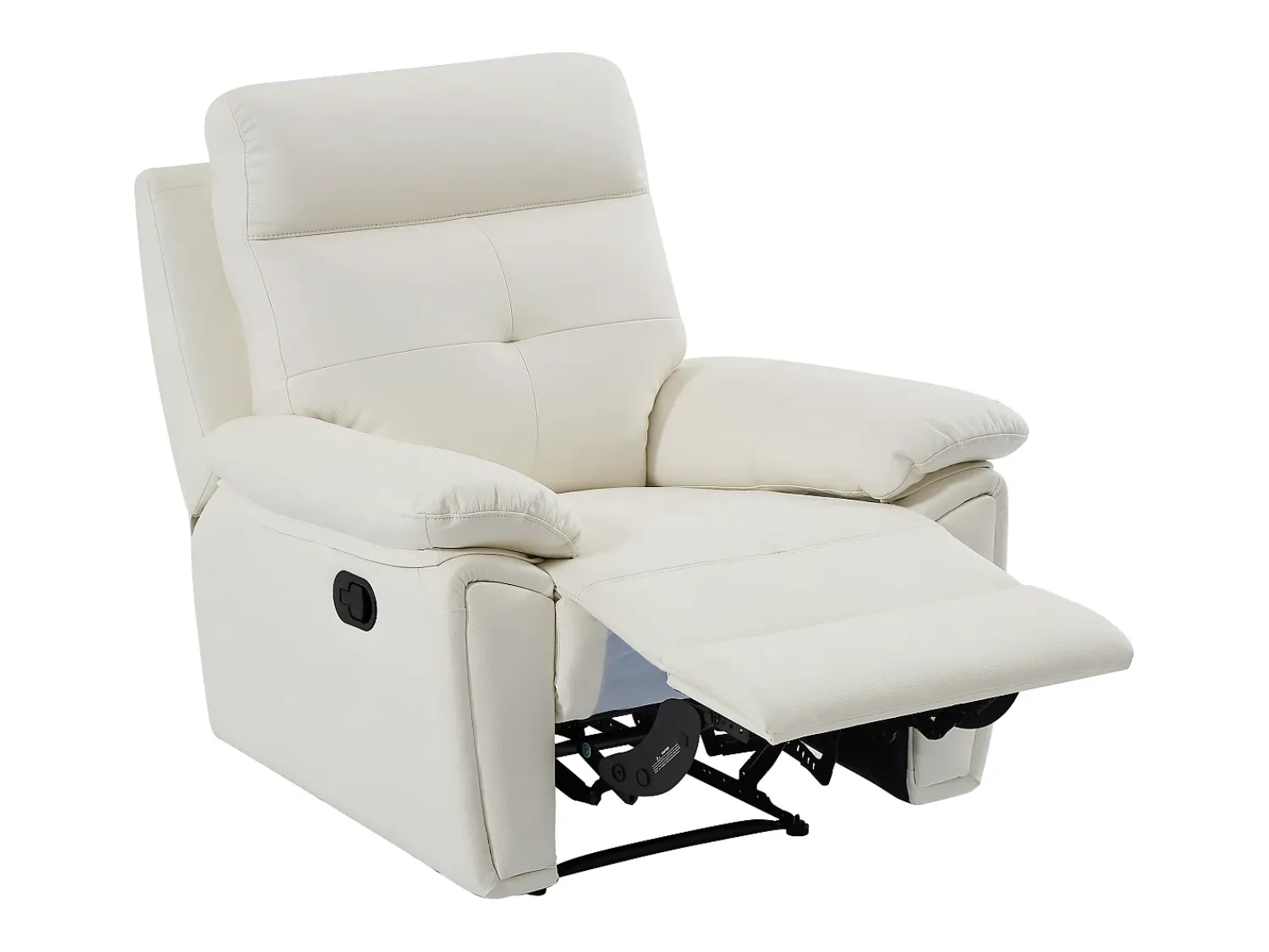 Poltrona*Vente-unique Poltrona articulada em pele branca estilo contemporâneo VINETA Branco