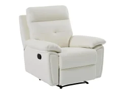 Poltrona*Vente-unique Poltrona articulada em pele branca estilo contemporâneo VINETA Branco