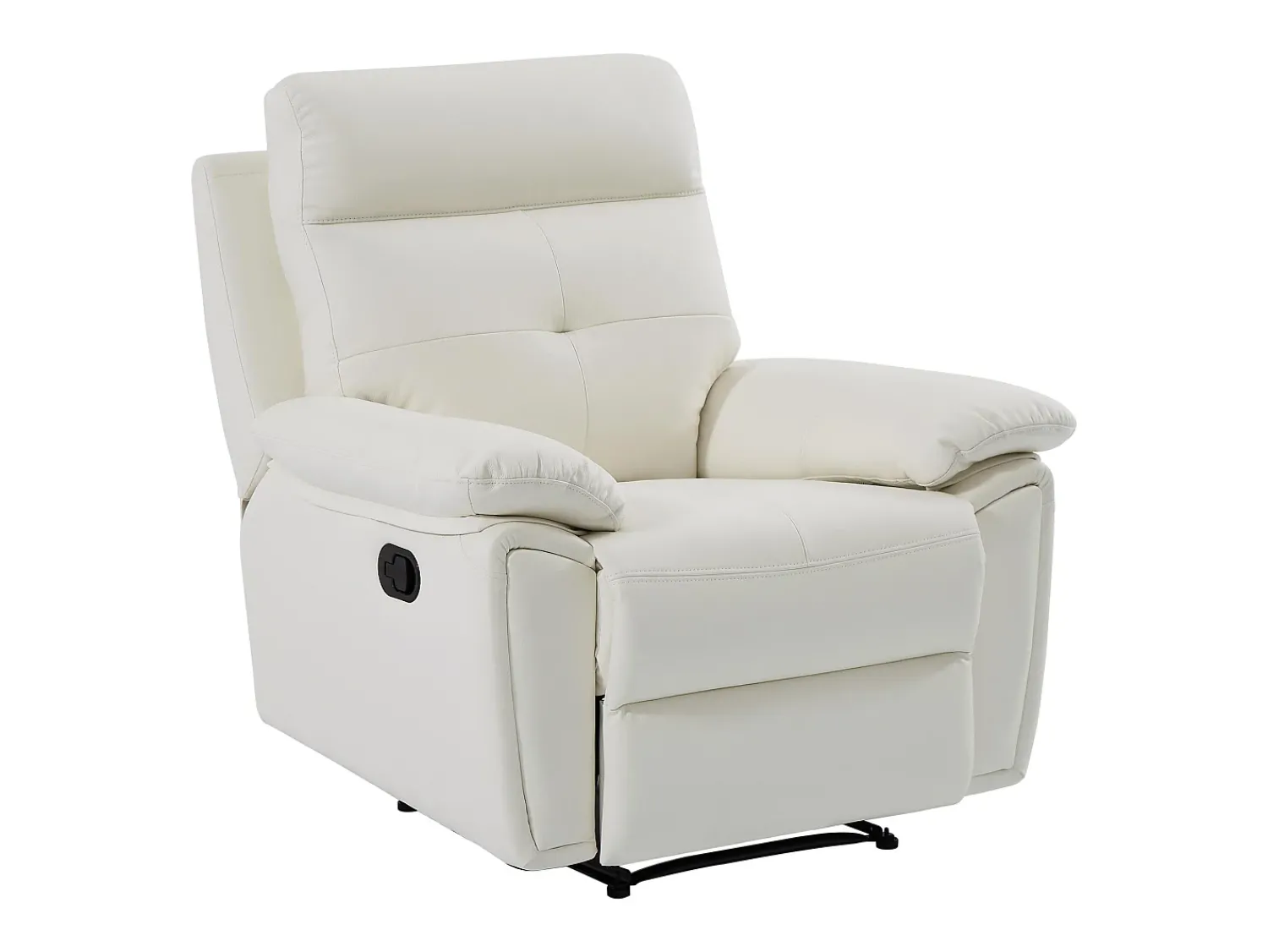 Poltrona*Vente-unique Poltrona articulada em pele branca estilo contemporâneo VINETA Branco