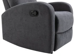 Vente-unique Poltrona articulada em tecido cinza estilo contemporâneo EVELYN^ Poltrona