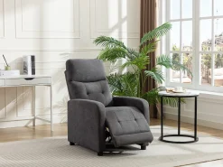 Clearance Vente-unique Poltrona articulada em tecido capitonê cor antracite JARAMILO Cinza antracite