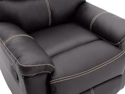 Poltrona*Vente-unique Poltrona articulada manual em pele sintética CANBY Castanho