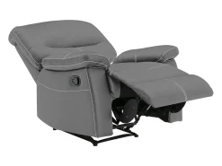 Best Vente-unique Poltrona articulada manual em pele sintética cinza CANBY Cinzento