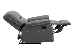 Best Vente-unique Poltrona articulada manual em pele sintética cinza CANBY Cinzento