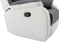 Vente-unique Poltrona articulada microfibra e pele sintética cinzento e branco BRODY^ Poltrona