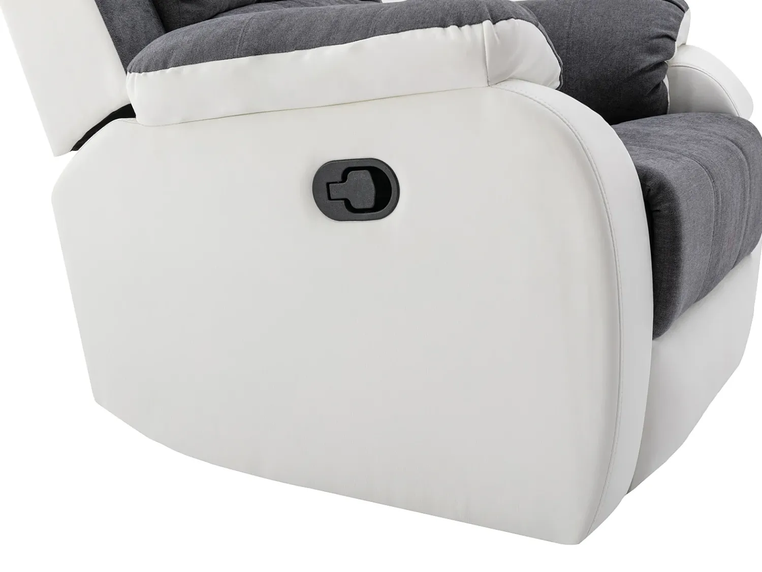 Vente-unique Poltrona articulada microfibra e pele sintética cinzento e branco BRODY^ Poltrona