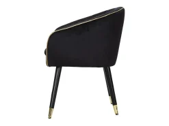 Poltrona* Poltrona Assento Veludo Com Borda Dourada Paris Mauro Ferretti Preto