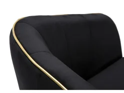 Poltrona* Poltrona Assento Veludo Com Borda Dourada Paris Mauro Ferretti Preto