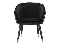 Poltrona* Poltrona Assento Veludo Com Borda Dourada Paris Mauro Ferretti Preto