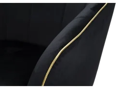 Poltrona* Poltrona Assento Veludo Com Borda Dourada Paris Mauro Ferretti Preto