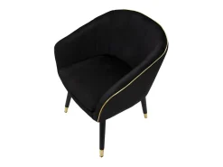 Poltrona* Poltrona Assento Veludo Com Borda Dourada Paris Mauro Ferretti Preto