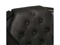 Outlet vidaxl Poltrona aviador em couro genuíno Preto