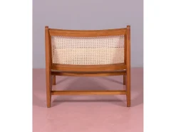 Poltrona|Nest Dream Poltrona baixa em madeira de teca e rattan natural - Compass - Teca Natural claro