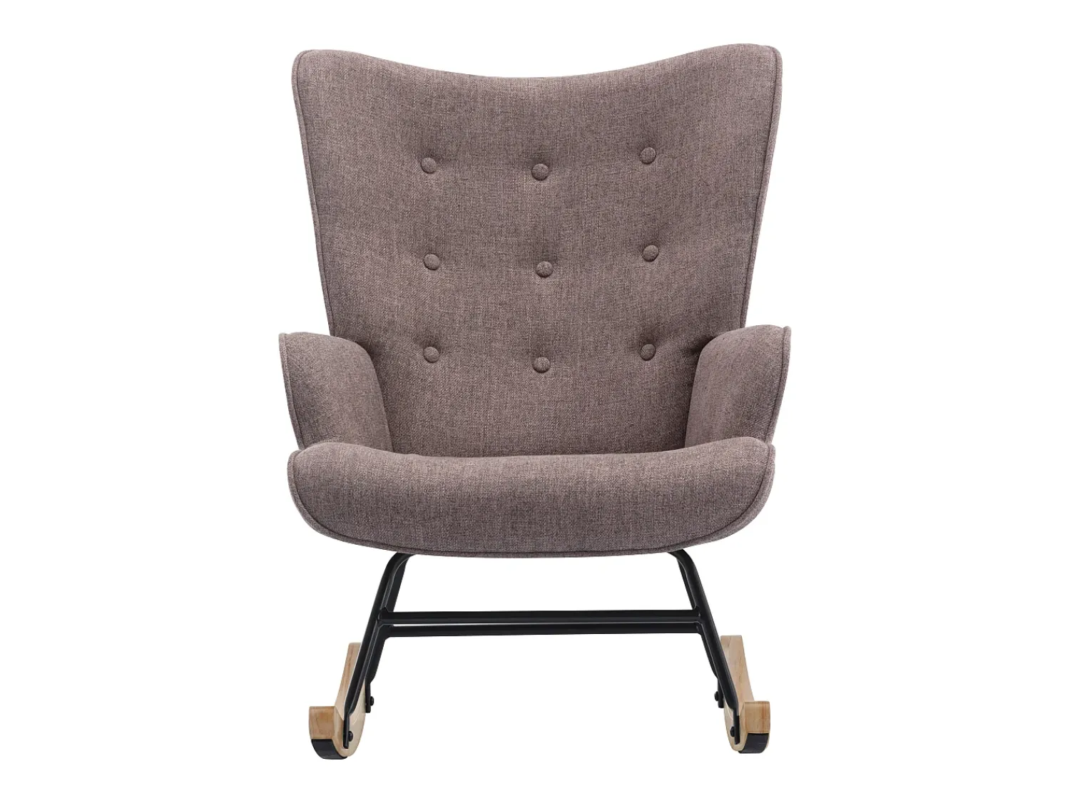 Discount Vente-unique Poltrona balanço tecido matizado pés balanço botões decorativos no encosto ELMINA II Taupe