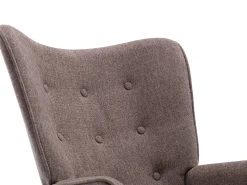 Discount Vente-unique Poltrona balanço tecido matizado pés balanço botões decorativos no encosto ELMINA II Taupe