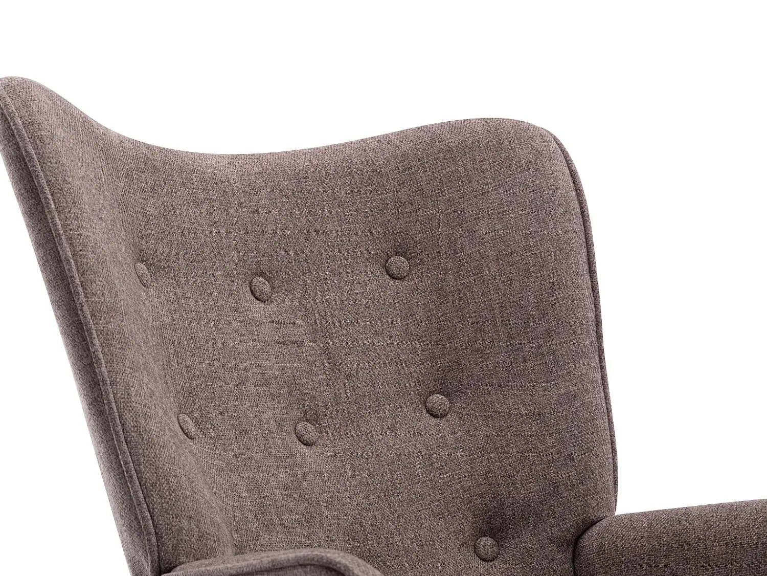 Discount Vente-unique Poltrona balanço tecido matizado pés balanço botões decorativos no encosto ELMINA II Taupe