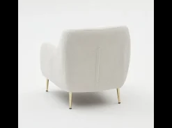 Poltrona*Concept-Usine Poltrona branca NEGAN com pernas douradas - Estilo contemporâneo e confortável Branco