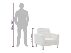 vidaxl Poltrona branca 75x70x75 cm couro sintético^ Poltrona