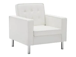vidaxl Poltrona branca 75x70x75 cm couro sintético^ Poltrona