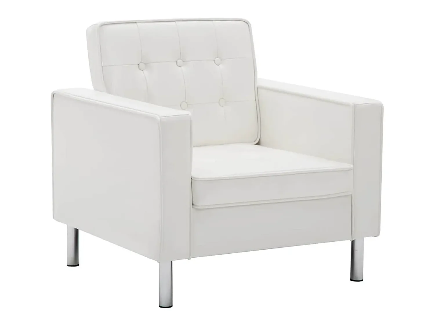 vidaxl Poltrona branca 75x70x75 cm couro sintético^ Poltrona