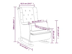 New vidaxl Poltrona c/ pés baloiço seringueira maciça tecido cinza-claro Cinzento
