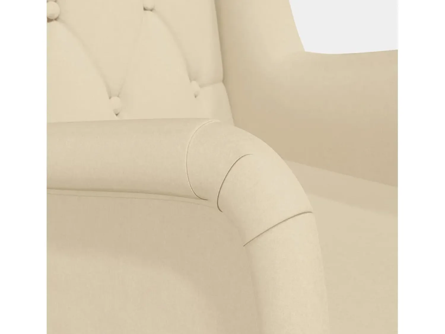 Hot vidaxl Poltrona c/ pés de baloiço seringueira maciça tecido cor Creme