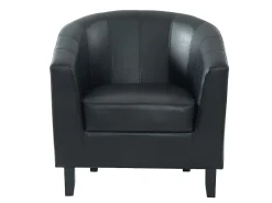Sale Vente-unique Poltrona cabriolet em pele sintética pesponto CRISTOBAL II Preto
